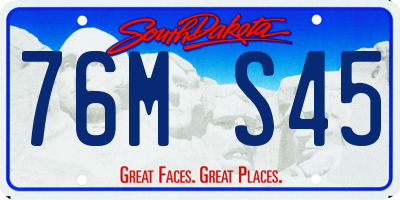 SD license plate 76MS45