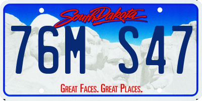 SD license plate 76MS47