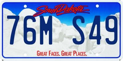SD license plate 76MS49