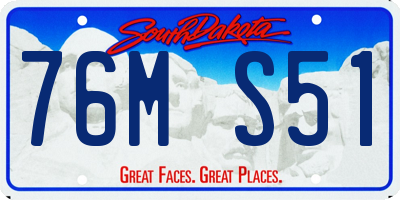 SD license plate 76MS51