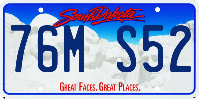 SD license plate 76MS52