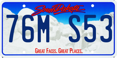 SD license plate 76MS53