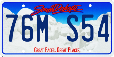 SD license plate 76MS54