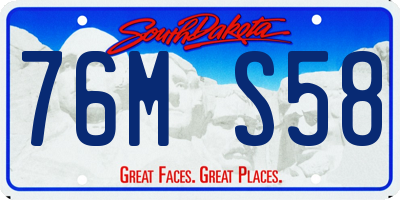 SD license plate 76MS58