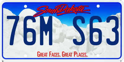 SD license plate 76MS63