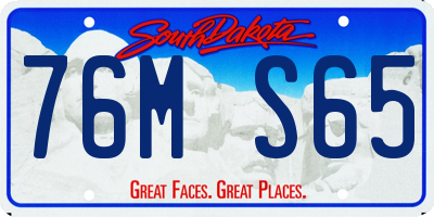 SD license plate 76MS65