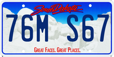 SD license plate 76MS67
