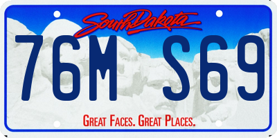 SD license plate 76MS69