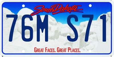 SD license plate 76MS71