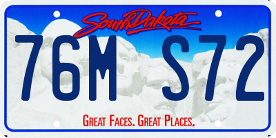 SD license plate 76MS72
