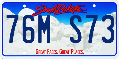 SD license plate 76MS73