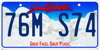 SD license plate 76MS74