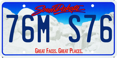 SD license plate 76MS76