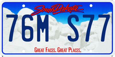 SD license plate 76MS77