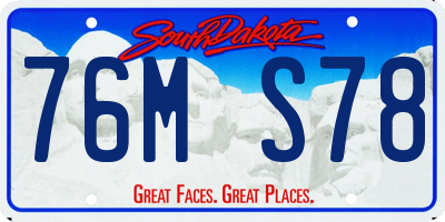SD license plate 76MS78