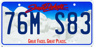 SD license plate 76MS83