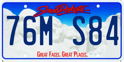 SD license plate 76MS84