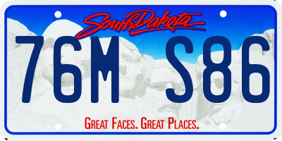SD license plate 76MS86