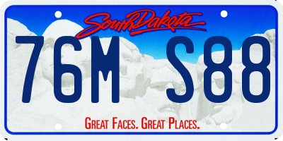 SD license plate 76MS88