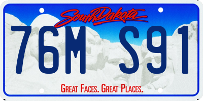 SD license plate 76MS91