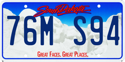 SD license plate 76MS94