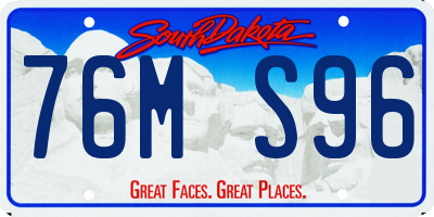 SD license plate 76MS96