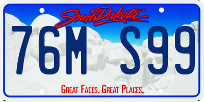 SD license plate 76MS99