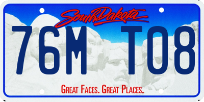 SD license plate 76MT08