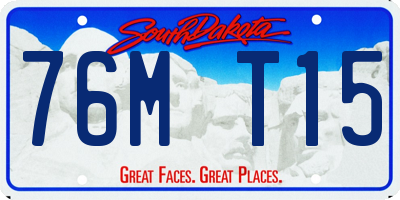 SD license plate 76MT15