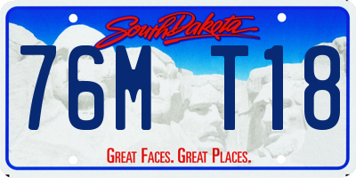 SD license plate 76MT18