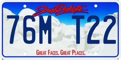 SD license plate 76MT22