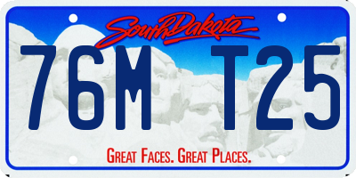 SD license plate 76MT25