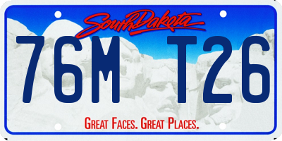 SD license plate 76MT26