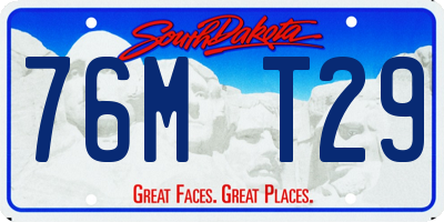 SD license plate 76MT29