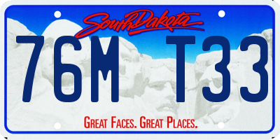 SD license plate 76MT33