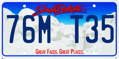 SD license plate 76MT35