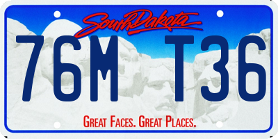 SD license plate 76MT36