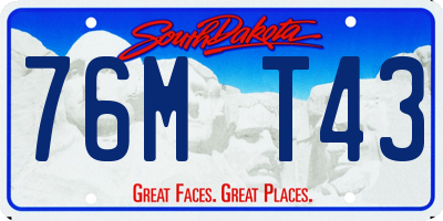 SD license plate 76MT43