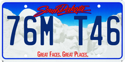 SD license plate 76MT46