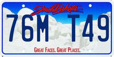 SD license plate 76MT49