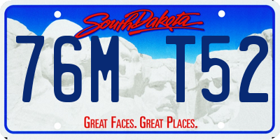SD license plate 76MT52