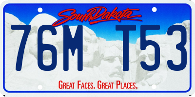 SD license plate 76MT53