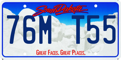 SD license plate 76MT55