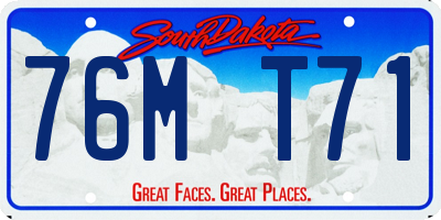 SD license plate 76MT71