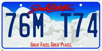 SD license plate 76MT74