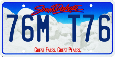 SD license plate 76MT76