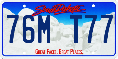 SD license plate 76MT77