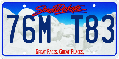 SD license plate 76MT83