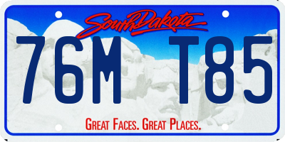 SD license plate 76MT85