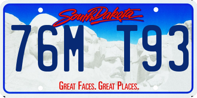 SD license plate 76MT93